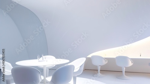 White Minimalist Booth - a sleek and modern display concept. The white minimalist design creates a clean and inviting space. photo