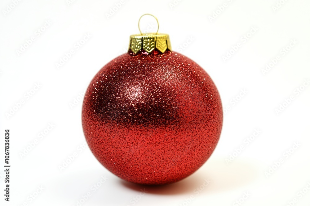 Red Christmas ornament ball isolated on a pure white background Red Christmas ornament ball isolated on a pure white background