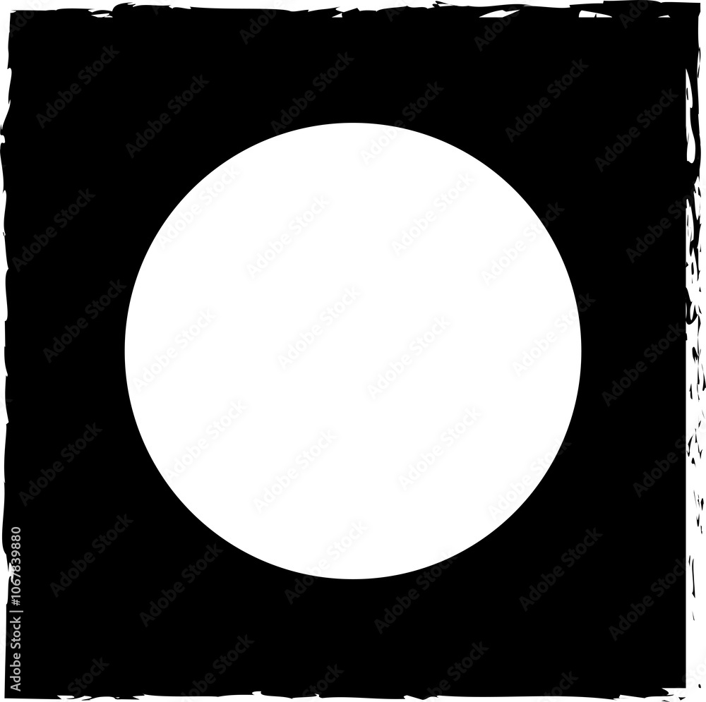 Square brush frame elements with circle border layout Square brush frame elements with circle border layout