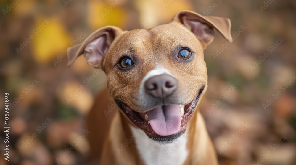 A happy dog with bright eyes and a big smile stands in a lush green outdoor setting, exuding joy and warmth. A happy dog with bright eyes and a big smile stands in a lush green outdoor setting, exuding joy and warmth.