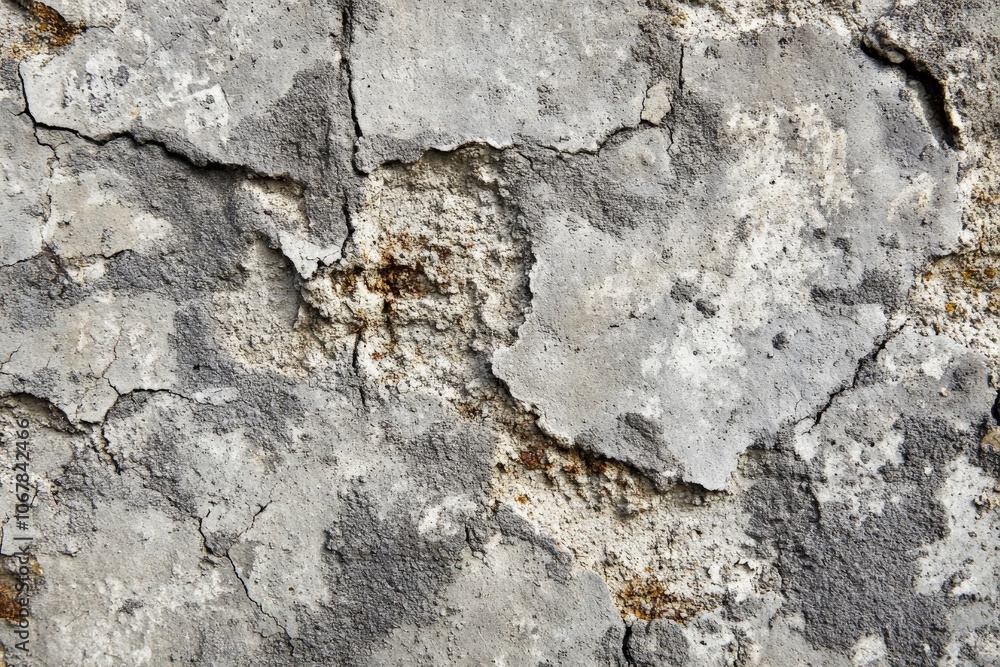 The weathered concrete surface features visible cracks, emphasizing its aged essence and intricate textures, offering a glimpse into urban aesthetics and time's passage. The weathered concrete surface features visible cracks, emphasizing its aged essence and intricate textures, offering a glimpse into urban aesthetics and time's passage.