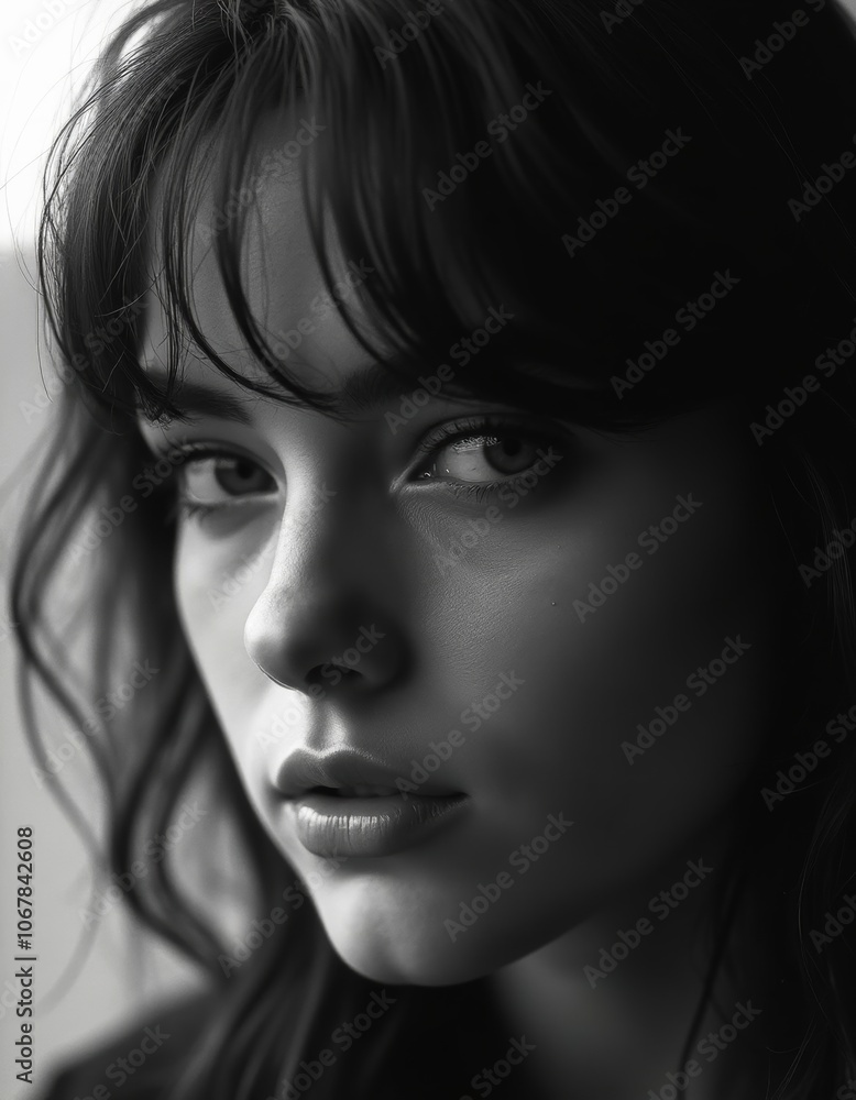 Fototapeta premium Monochrome Scandinavian Beauty Soft Light Portrait