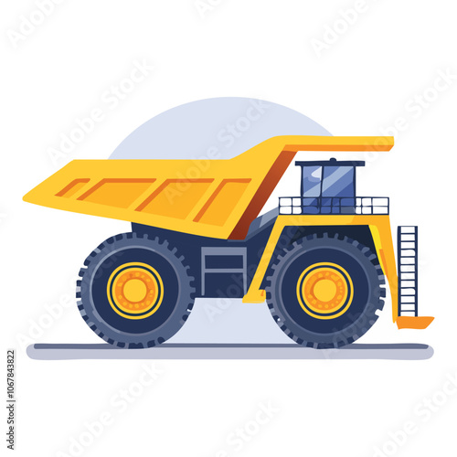 Illustration of heavy equipment vehicles for mining