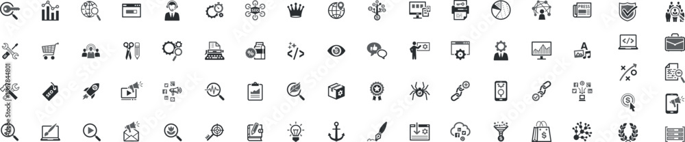 Seo Internet Marketing Icons.