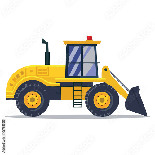 Illustration of heavy equipment vehicles for mining