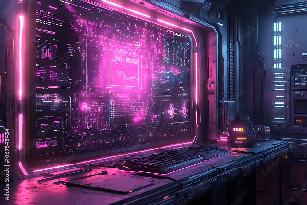 Futuristic scene featuring artificial intelligence, robot assistant, and smart devices in a modern high-tech environment, highlighting advanced AI technology and innovation.
Futuristic scene featuring artificial intelligence, robot assistant, and smart devices in a modern high-tech environment, highlighting advanced AI technology and innovation.