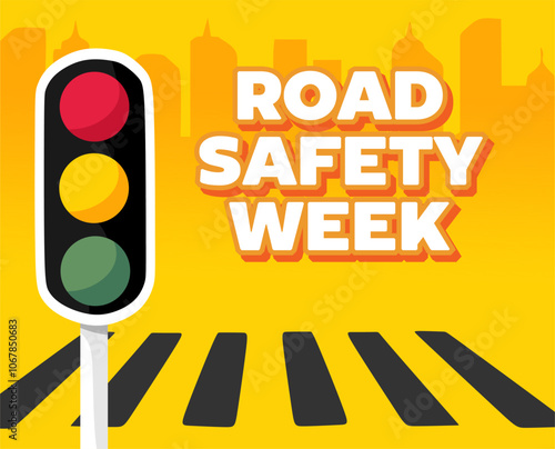 national road safety week with traffic lights