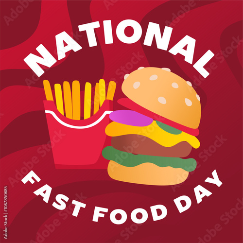 National fast food day with delicious fast food