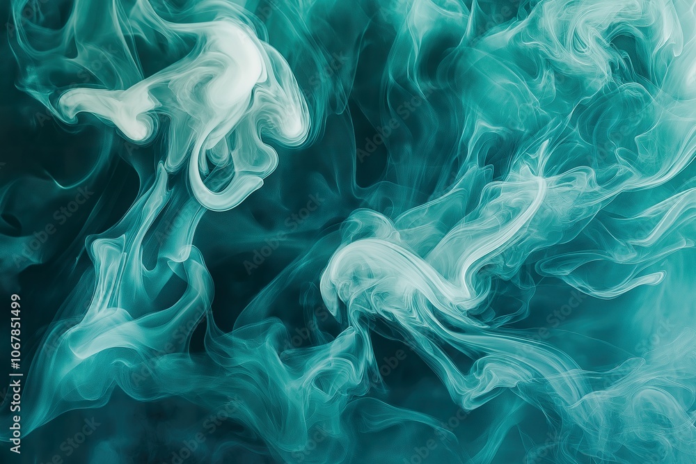 Swirling ink patterns in deep blue and teal create an abstract landscape reminiscent of ocean waves and ethereal skies Swirling ink patterns in deep blue and teal create an abstract landscape reminiscent of ocean waves and ethereal skies