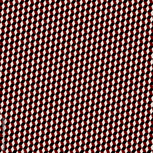 Varying Hues Alternating Color Checkerboard Style Tapered Block Cube Pyramid Pattern 1098