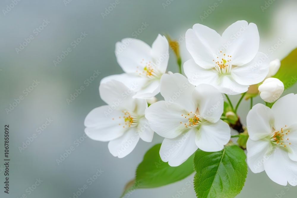 Macro shot of white cherry blossom with soft focus, blurred background, delicate petals in soft lighting, natural springtime beauty Macro shot of white cherry blossom with soft focus, blurred background, delicate petals in soft lighting, natural springtime beauty