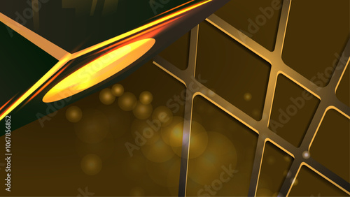 Abstract dark gold composition featuring geometric shapes