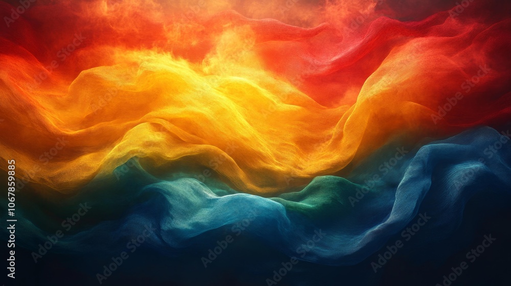 Obraz premium Colorful Flowing Fabric Texture Background. Generative AI