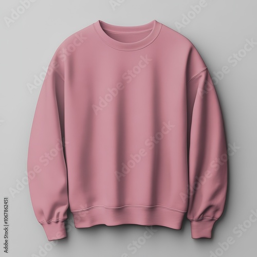 A plain pink sweatshirt displayed on a neutral background.