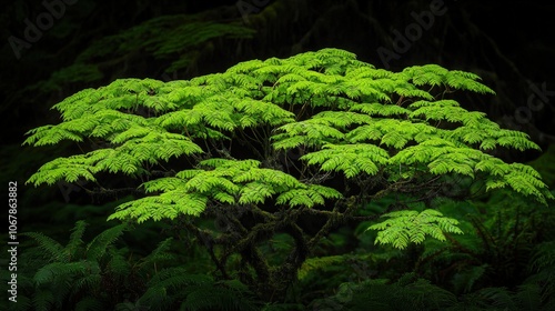 Lush Green Sapling in Sunlight Forest Floor Foliage Nature Woodland Green Spring T