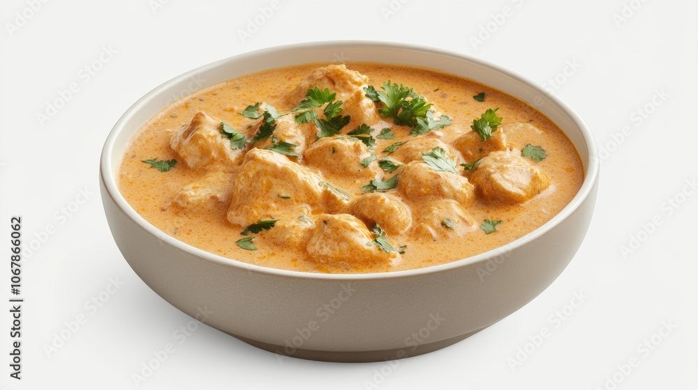 Creamy Bowl of Savory Dish with Fresh Herbs Creamy Bowl of Savory Dish with Fresh Herbs