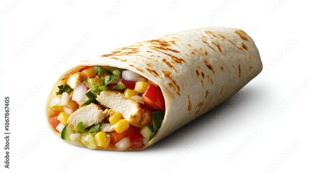 Delicious Chicken Wrap with Fresh Vegetables Delicious Chicken Wrap with Fresh Vegetables