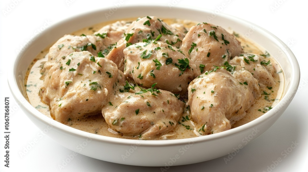 Creamy Chicken Bowl with Fresh Herbs and Sauce Creamy Chicken Bowl with Fresh Herbs and Sauce