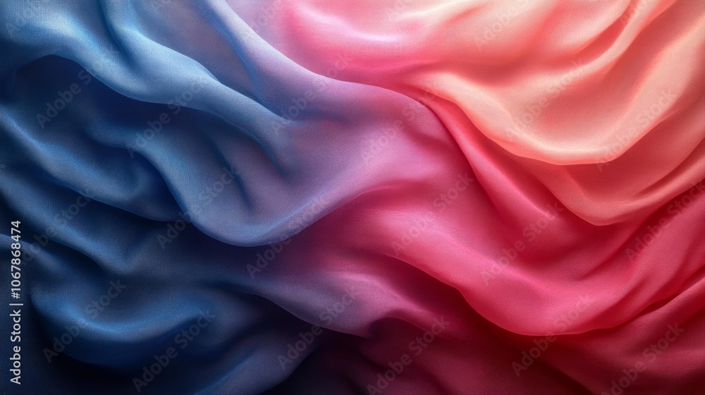 Flowing Fabric with Vibrant Blue and Pink Gradients. Generative AI Flowing Fabric with Vibrant Blue and Pink Gradients. Generative AI