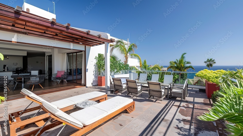 Top Floor Outdoor Terrace - a serene and inviting space. The terrace offers a perfect blend of comfort and elegance, ideal for relaxation and enjoyment.