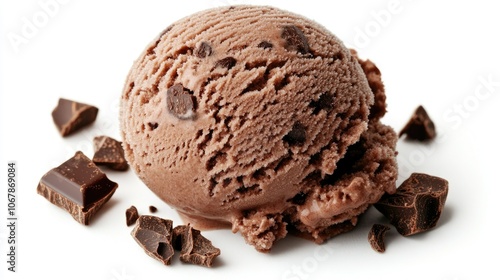 Delicate View of a Scoop of Chocolate Ice Cream