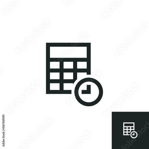 Time calculation icon isolated on white background. Vector illustrations are made with vector-based software, not AI generated results.