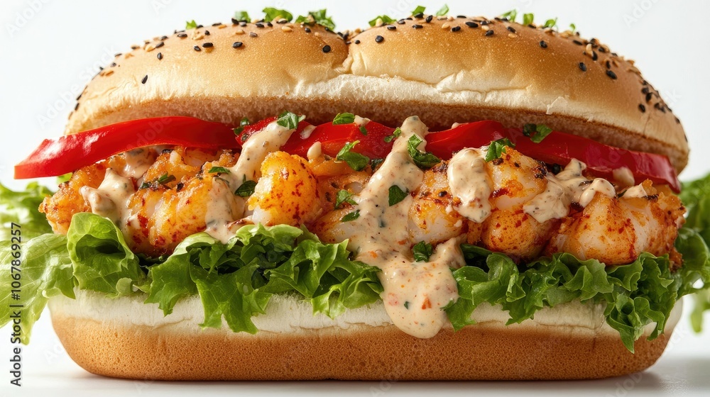 Close-Up Gourmet Lobster Roll Delight Close-Up Gourmet Lobster Roll Delight