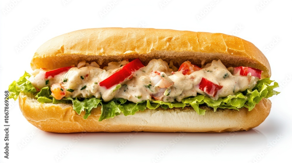 Gourmet Lobster Roll Close-Up Shot Gourmet Lobster Roll Close-Up Shot