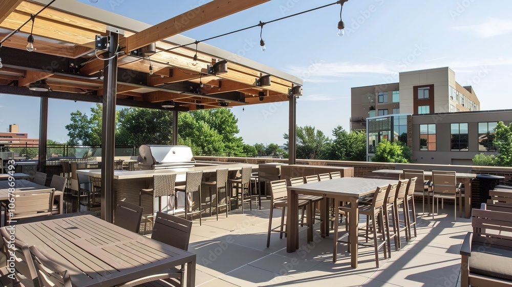 Top Floor Outdoor Terrace - a serene and inviting space. The terrace offers a perfect blend of comfort and elegance, ideal for relaxation and enjoyment. Top Floor Outdoor Terrace - a serene and inviting space. The terrace offers a perfect blend of comfort and elegance, ideal for relaxation and enjoyment.