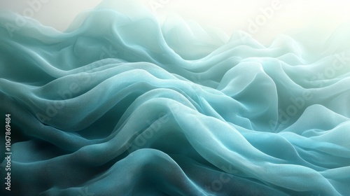 Flowing Aqua Textile Abstract Background. Generative AI