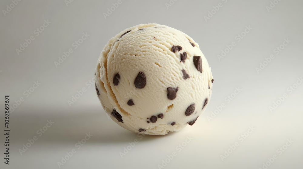 Close-Up Shot of Delicious Chocolate Chip Ice Cream Scoop Close-Up Shot of Delicious Chocolate Chip Ice Cream Scoop