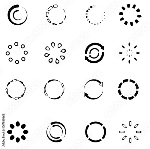 Collection of loading and buffering symbols for websites