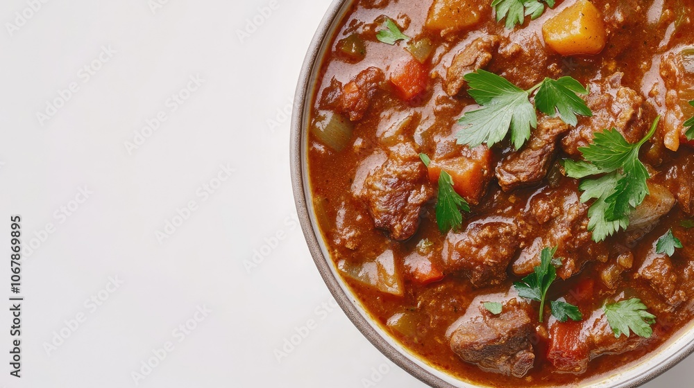 Delicious Beef Stew Close Up in Bowl Delicious Beef Stew Close Up in Bowl