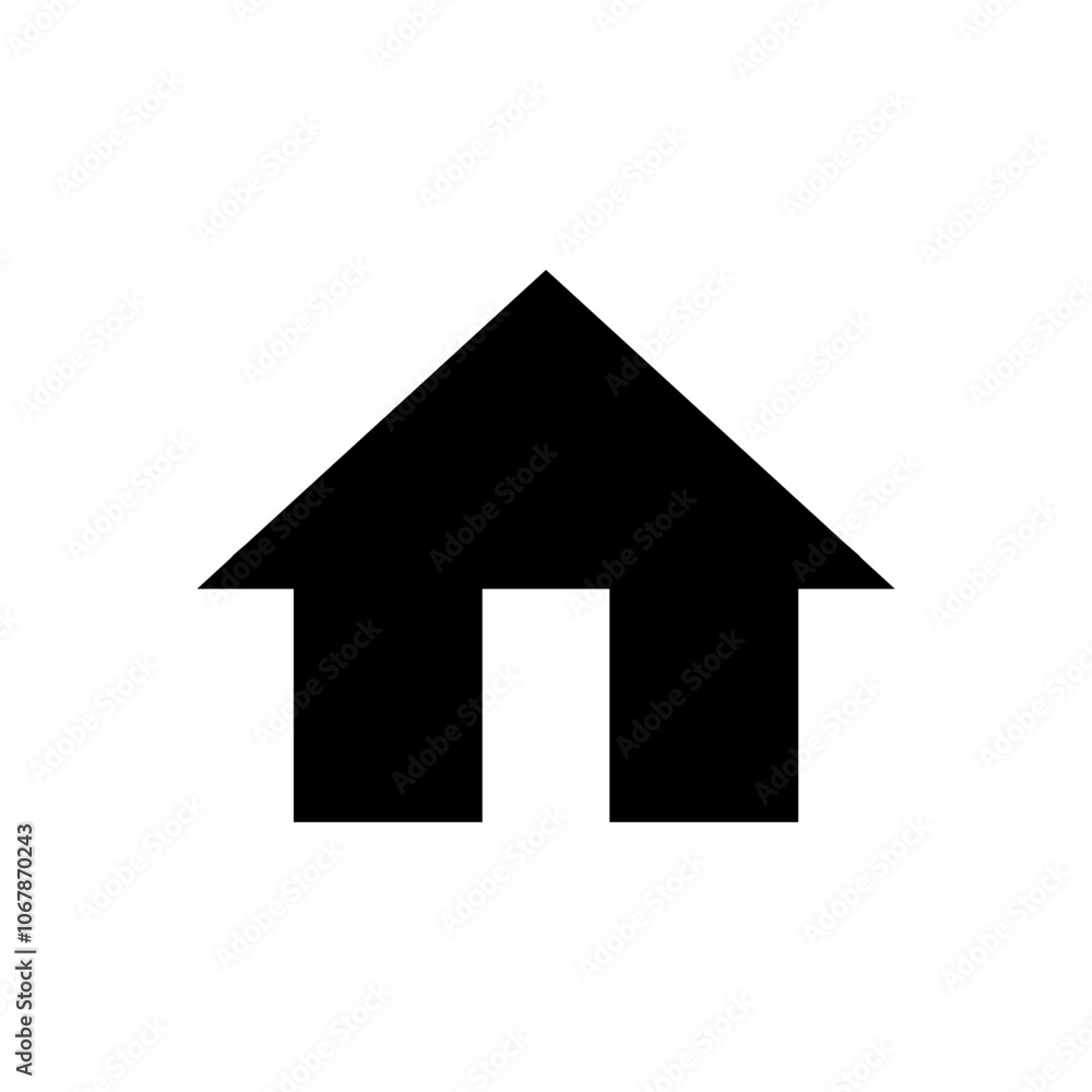House icon shape. Home symbol vector. Black dwelling outline. Real estate emblem. House icon shape. Home symbol vector. Black dwelling outline. Real estate emblem.