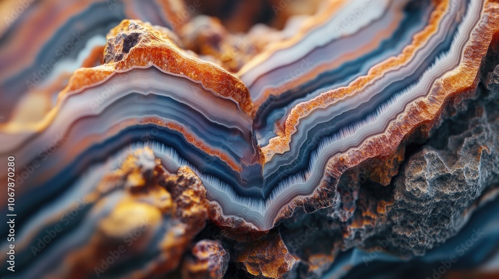 Obraz premium Close-Up of Intricate Agate Geode Texture