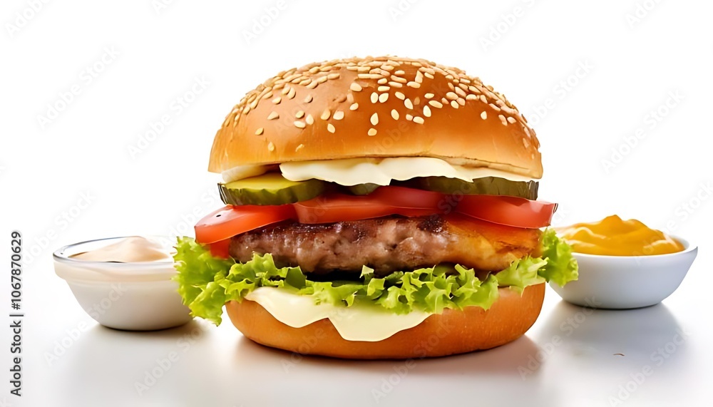 Hamburger isolated in white background Hamburger isolated in white background