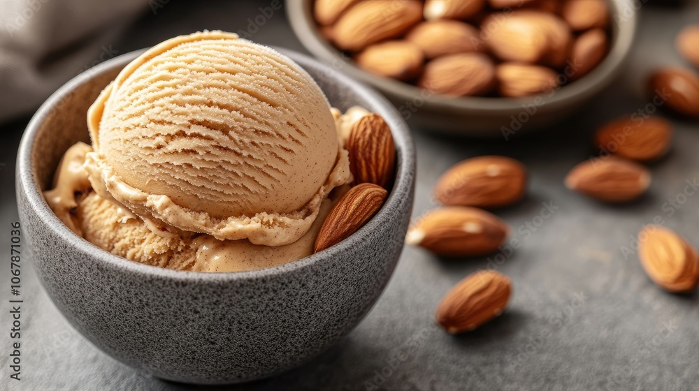 Creamy Peanut Butter Ice Cream with Almonds Creamy Peanut Butter Ice Cream with Almonds