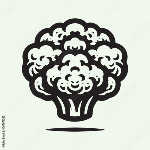 cauliflower vector, cauliflower silhouette vector icon black and white