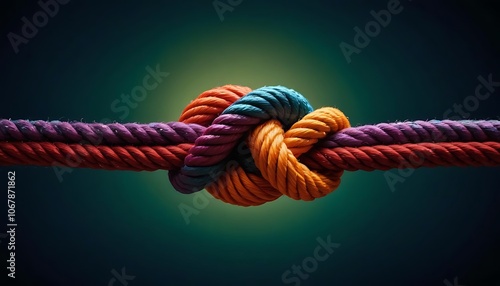 Unity and Strength Concept . Team rope diverse strength connect partnership together teamwork unity communicate support. Strong diverse network rope team concept integrate cooperation empower power.