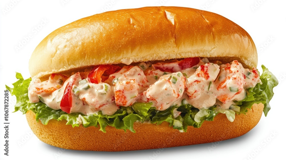 Fresh Lobster Roll on a Soft Bun with Lettuce Fresh Lobster Roll on a Soft Bun with Lettuce