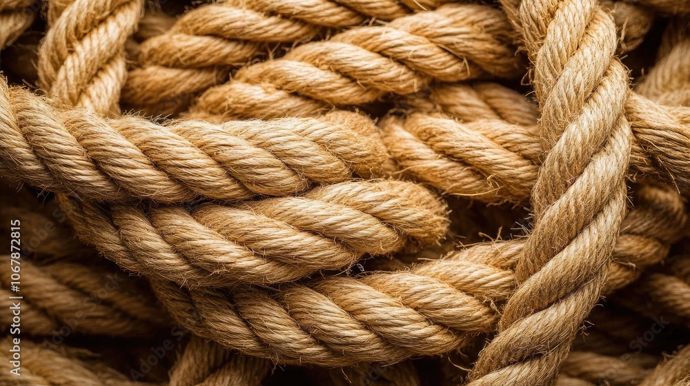 Close-Up of Tightly Coiled Natural Rope Close-Up of Tightly Coiled Natural Rope
