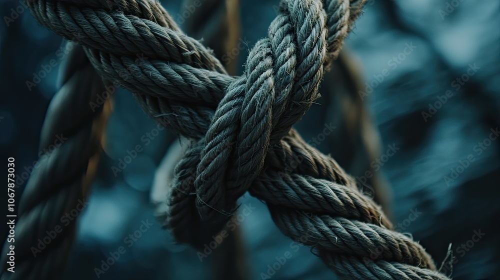 Macro Shot of Tightly Twisted Rope in Natural Setting Macro Shot of Tightly Twisted Rope in Natural Setting