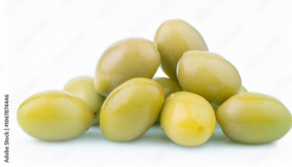 Olive on white background. Olive Fruit Isolated.