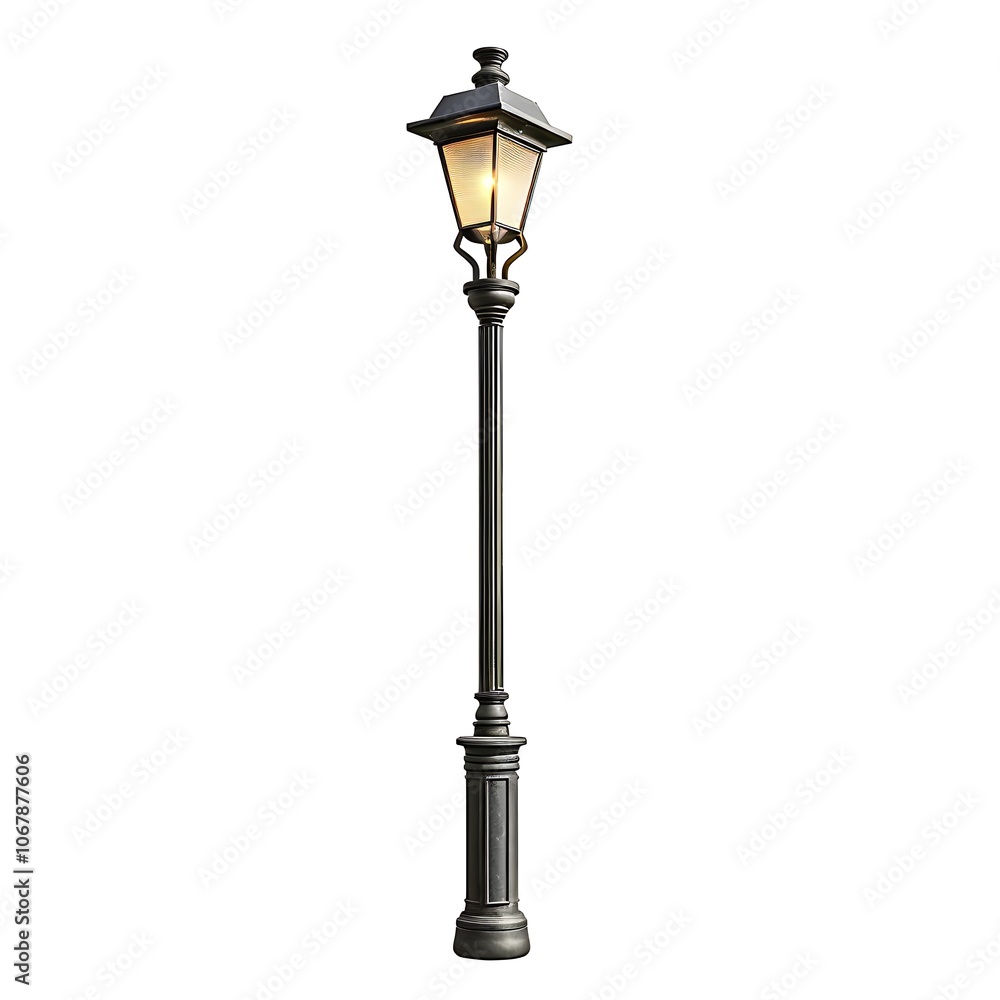 Lamp post street road light pole on white background Lamp post street road light pole on white background