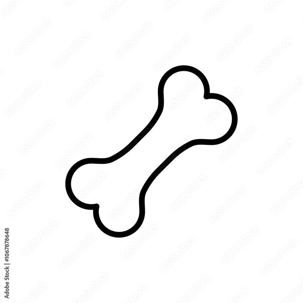 Bone icon Outline set in black and white color Bone icon Outline set in black and white color