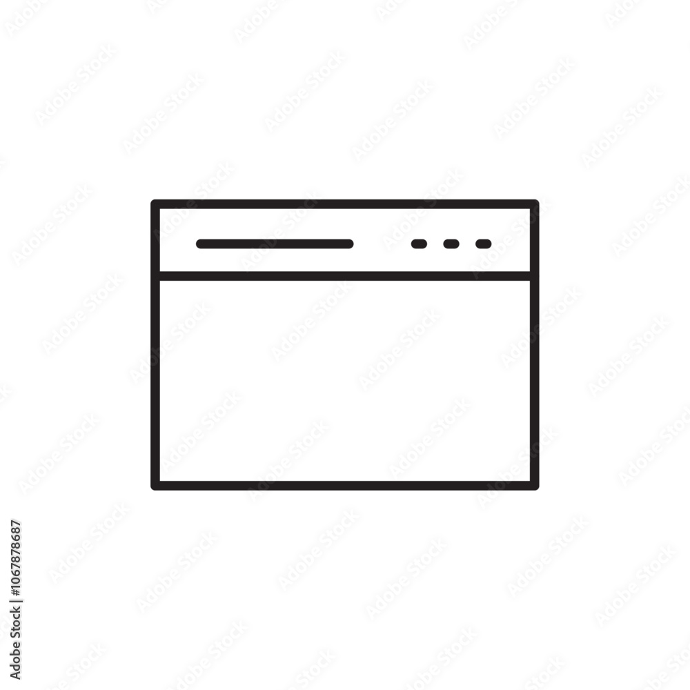 Browser icon Outline set in black and white color Browser icon Outline set in black and white color
