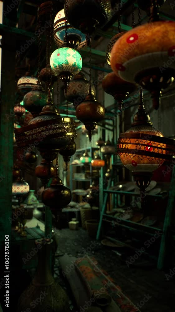 A room filled with various colored lamps, creating a vibrant and eclectic atmosphere. A room filled with various colored lamps, creating a vibrant and eclectic atmosphere.