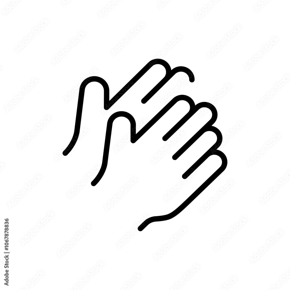 Clap icon Outline set in black and white color Clap icon Outline set in black and white color