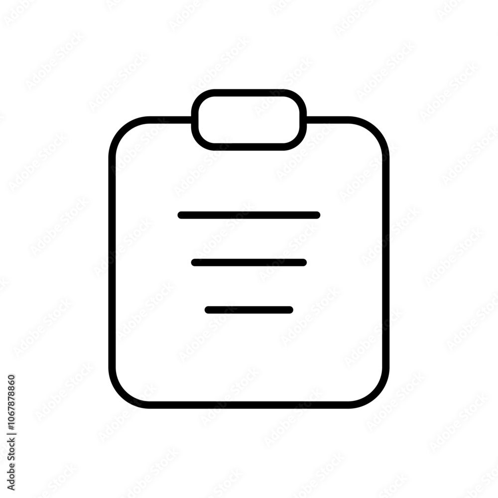 Clipboard icon Outline set in black and white color Clipboard icon Outline set in black and white color