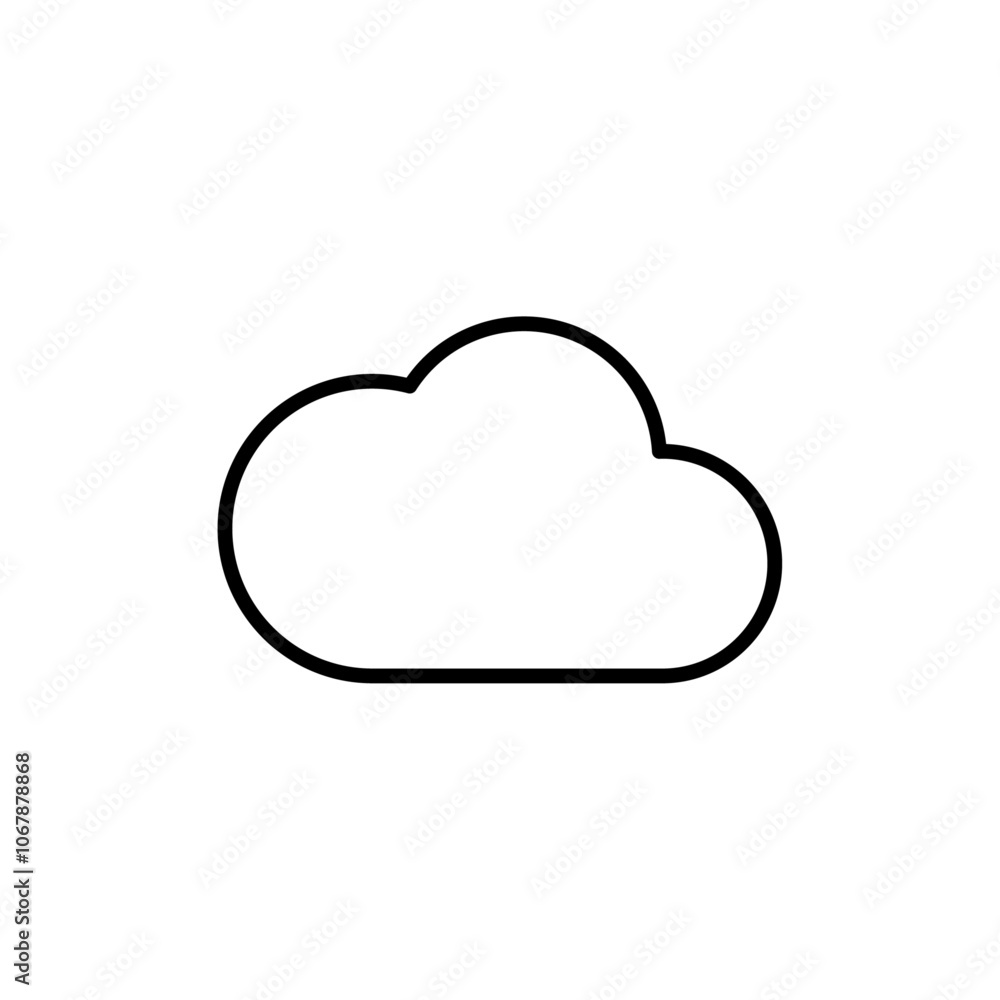 Cloud icon Outline set in black and white color Cloud icon Outline set in black and white color